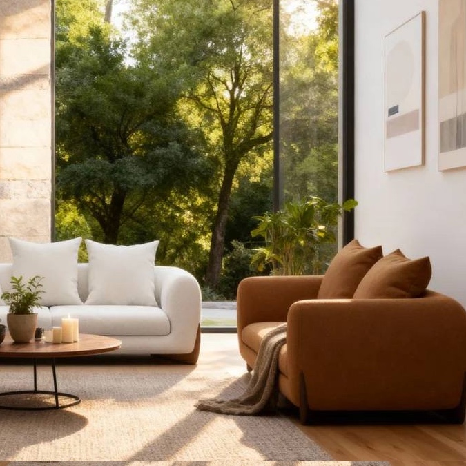 modern furnished apartment Valencia Spain interior design living room